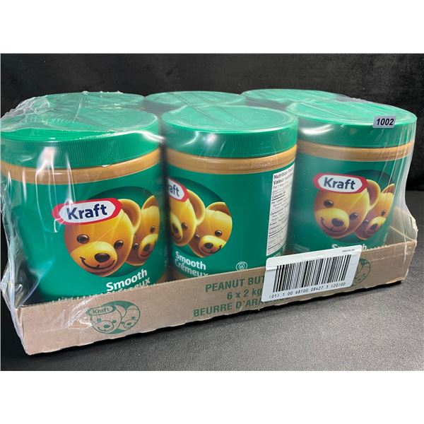 1 Case of 6 x 2KG Jars of Kraft Smooth Peanut Butter - New Sealed (EXP: AU28/2025)