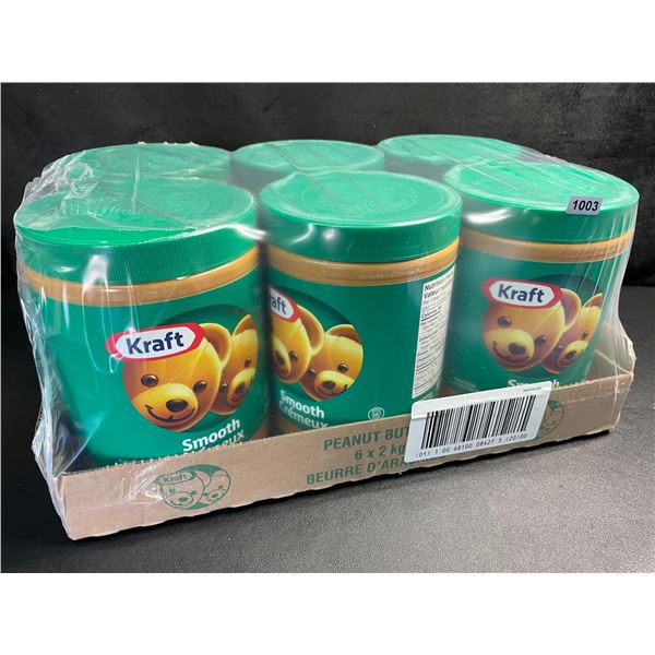 1 Case of 6 x 2KG Jars of Kraft Smooth Peanut Butter - New Sealed (EXP: AU28/2025)