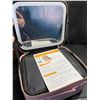 Image 4 : 1 Makeup/Cosmetic Travel Case with LED Mirror Built-In - Pink (10.6" x 9.4") - New
