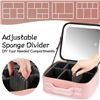 Image 6 : 1 Makeup/Cosmetic Travel Case with LED Mirror Built-In - Pink (10.6" x 9.4") - New