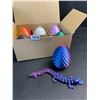Image 3 : 6-Pack of 3D Printed Dragon Eggs with Dragon Inside - Assorted Colours - Brand New