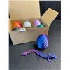 Image 3 : 6-Pack of 3D Printed Dragon Eggs with Dragon Inside - Assorted Colours - Brand New