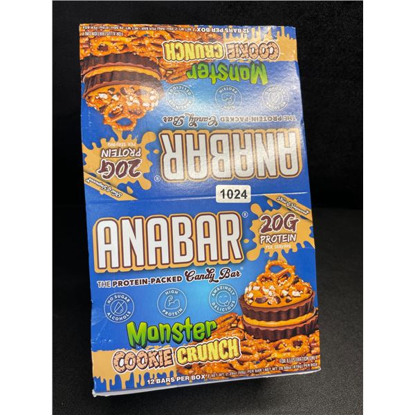 1 Box of Anabar Protein-Packed Candy Bars; Monster Cookie Crunch (12 Bars) - New
