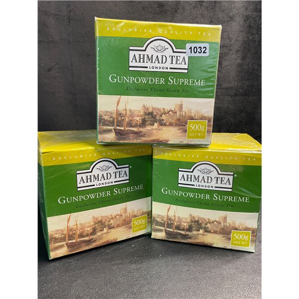3 Ahmad Tea London Gunpowder Supreme Exclusive China Green Tea (500g) - New