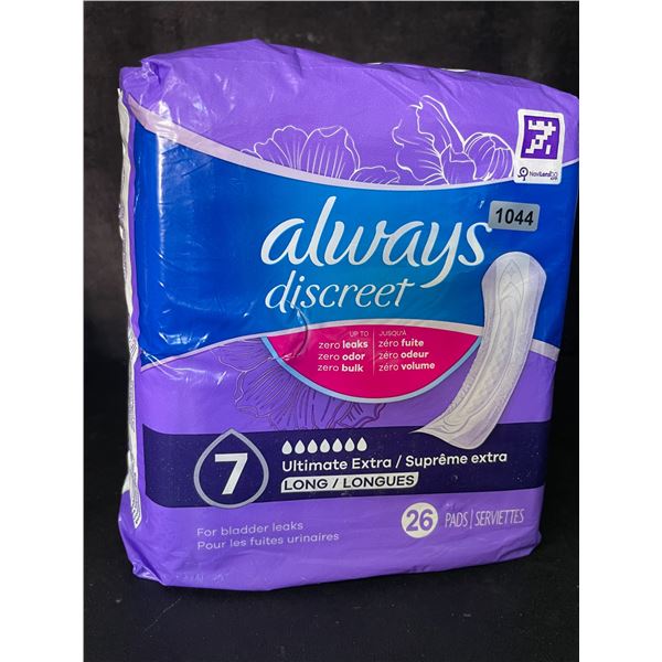 1 Pack of Always Discreet Bladder Leak Pads (26 Pads) Long - New