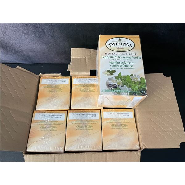 1 Case of Twinnings Peppermint & Creamy Vanilla Herbal Tea (6 Boxes x 20 Tea Bags Each) - New