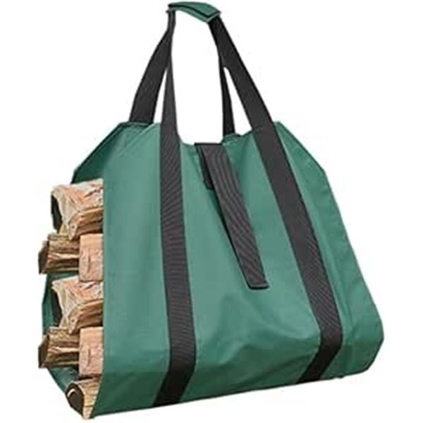 1 Large Canvas Log Carrier Bag for Firewood; With Strong Comfort Handle (Camo Green*) - New