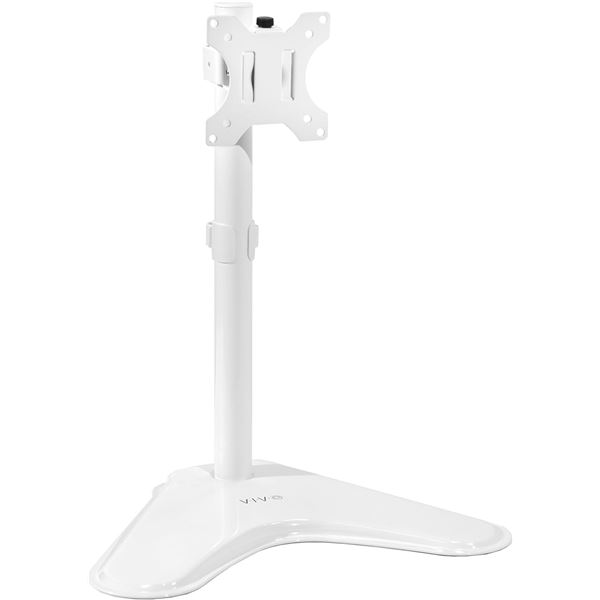 1 Vivo White Single Monitor Desk Stand - Model: V001HW - Adjustable Height, Tilt, Swivel - New