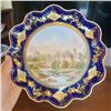 Image 2 : Hand-Painted Castle Scene Porcelain Plate with Gilt Decoration
