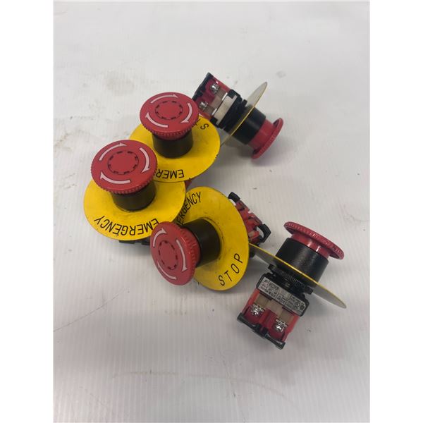 (5) Fuji Electric #AR22V0R E Stop Pushbuttons