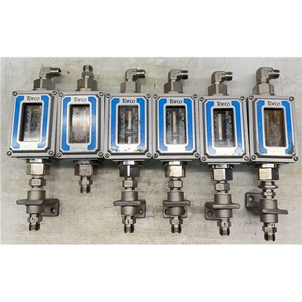 Lot of (6) Tofco Flow Cheker Meters #FC-SD70-U05 & #FC-SD70-U10