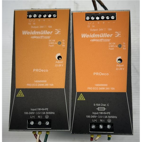 (2) Weidmueller #PROeco Power Supplies