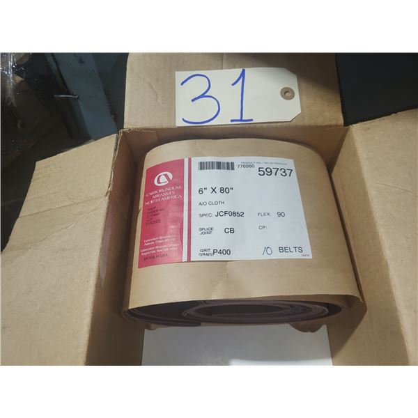 Carborundum Abrasive Belt(10) 6" x 80" Gr.400