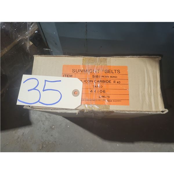 Box of Sunmight Abrasive Belt(5) 4" x 106" Gr.40