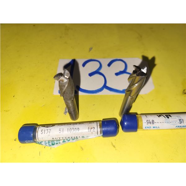 Butterfield HSS End Mill 1/2" 3fl. & 4fl. Shank 3/8"