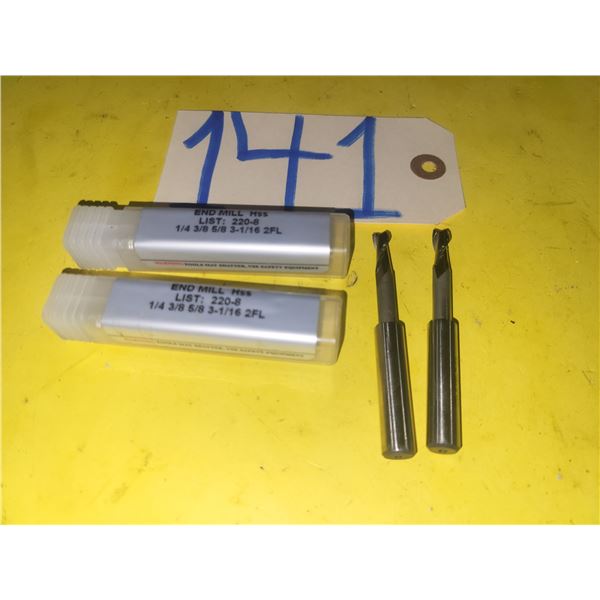 New HSS End Mill 1/4" 2fl. Shank 3/8"