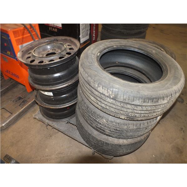 3 Tires w/ 4 Rims