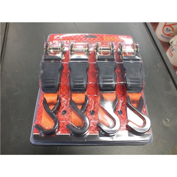 4pc Tie Down Ratchet Strap Kit