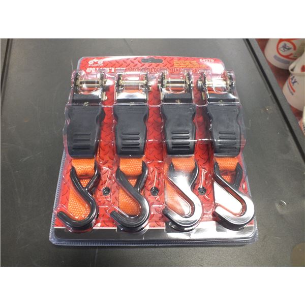 4pc Tie Down Ratchet Strap Kit
