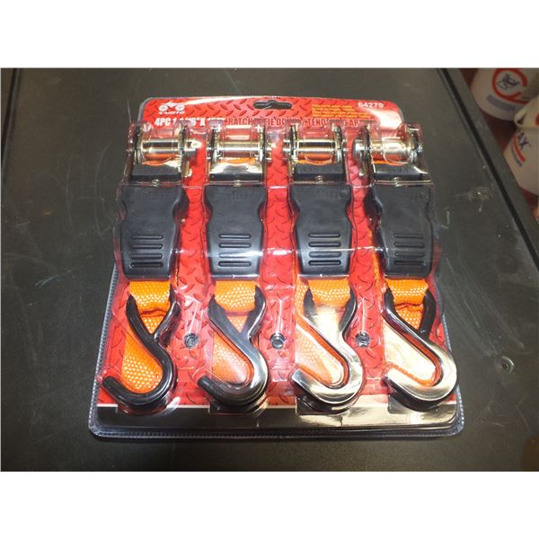 4pc Tie Down Ratchet Strap Kit