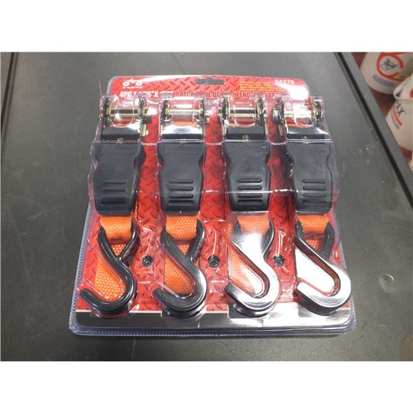 4pc Tie Down Ratchet Strap Kit
