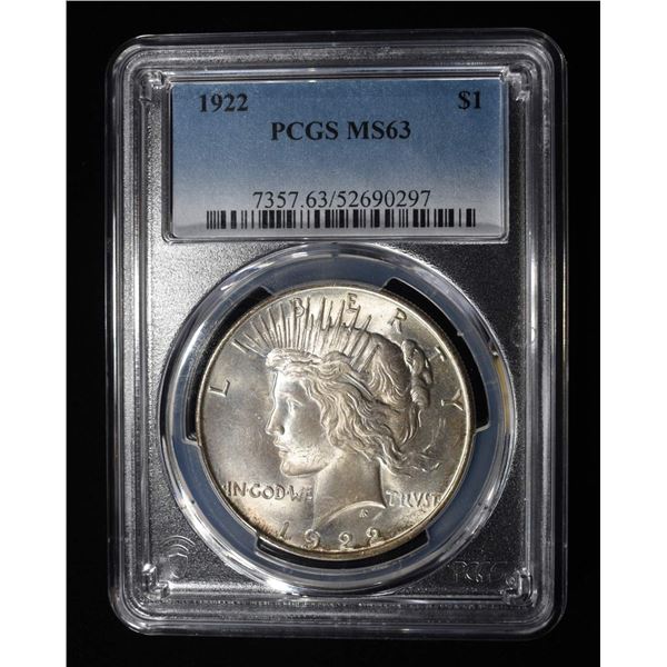 1922 PEACE DOLLAR PCGS MS63