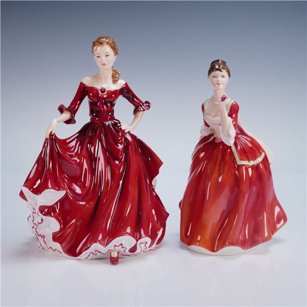 2pc Royal Doulton Figurines, Kate HN5063 and Flower of Love HN3970