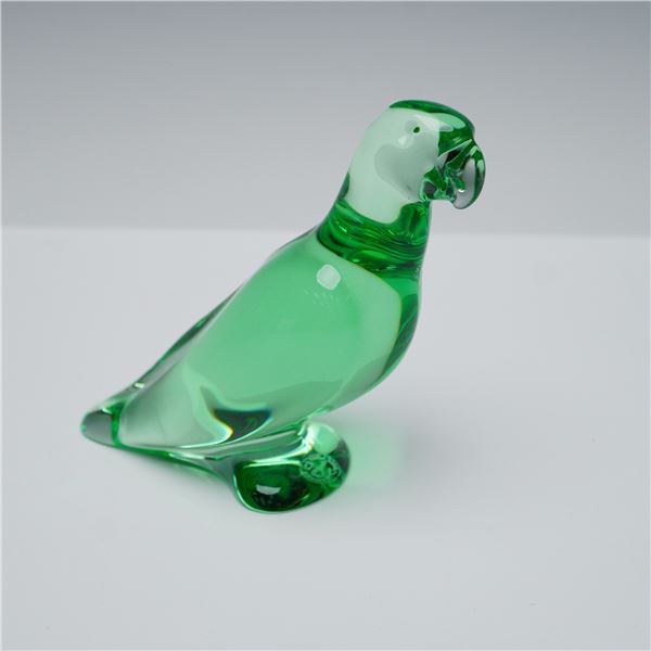 Baccarat Crystal Figurine, Green Emerald Parrot