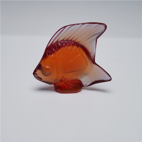 Lalique Crystal Figurine, Amber Fish