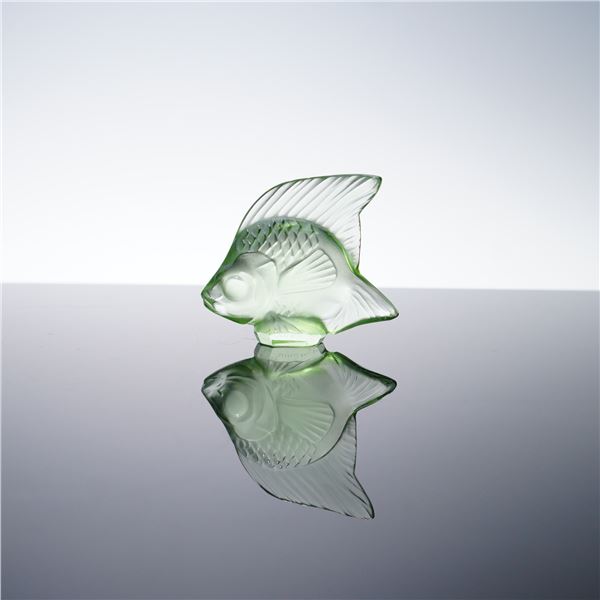 Lalique Crystal Figurine, Green Fish