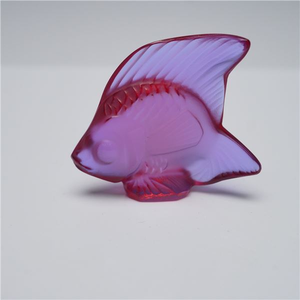 Lalique Crystal Figurine, Pink Fish