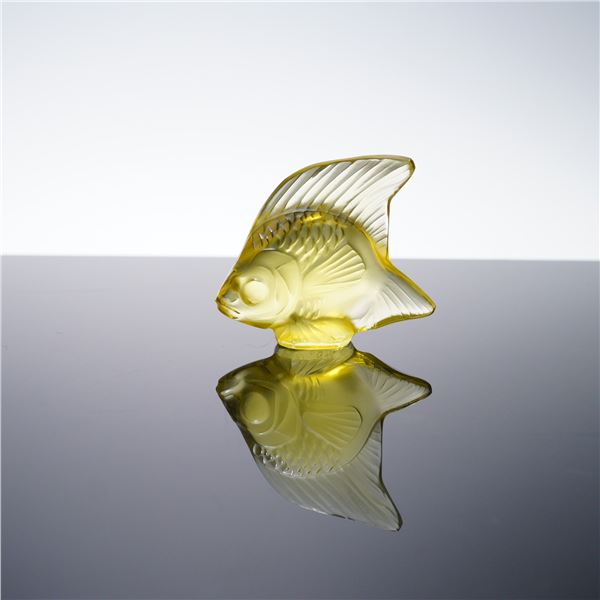Lalique Crystal Figurine, Yellow Fish
