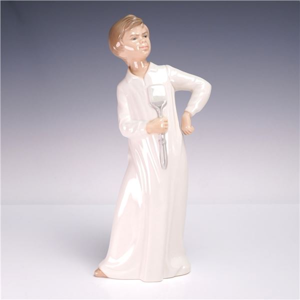 Nao by Lladro Porcelain Figurine Boy with Fly Swatter