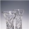 Image 3 : Pair of Cut Crystal Bud Vases, Diamond Pattern