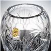 Image 3 : Polish Hand Cut Lead Crystal Vase with Radiating Starbursts & Crosshatches