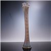 Image 1 : Tall White Opalescent Glass Vase with Ruffled Rim