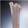 Image 5 : Tall White Opalescent Glass Vase with Ruffled Rim