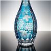 Image 2 : Bohemian Blue Cut-to-Clear Crystal Decanter w/Stopper: Grapevine Panels