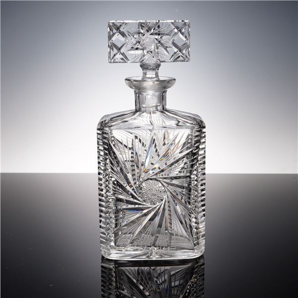 Brilliant Cut Lead Crystal Decanter with Exceptional Stopper