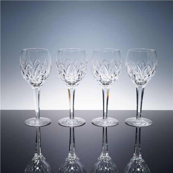 4pc Waterford Crystal Wine Goblets Ballylee Pattern