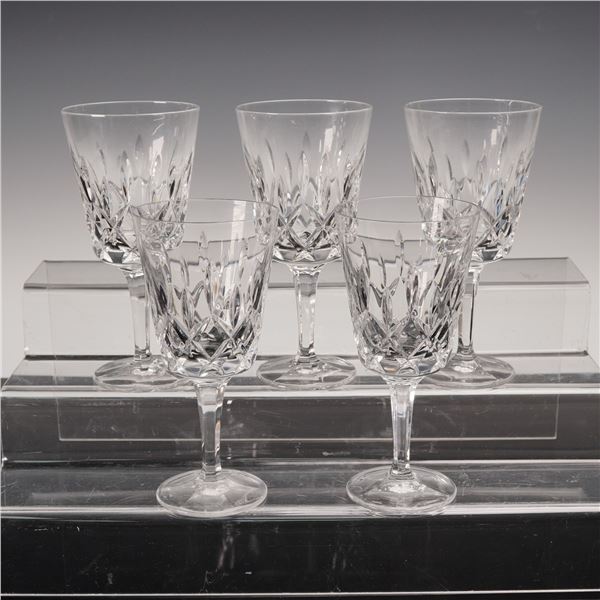 5pc Gorham Crystal Wine Glasses King Edward Pattern