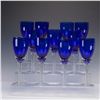 Image 1 : 11pc Cobalt Blue Crystal Wine Glasses with Twisted Stems