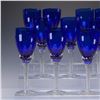 Image 2 : 11pc Cobalt Blue Crystal Wine Glasses with Twisted Stems