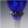Image 4 : 11pc Cobalt Blue Crystal Wine Glasses with Twisted Stems