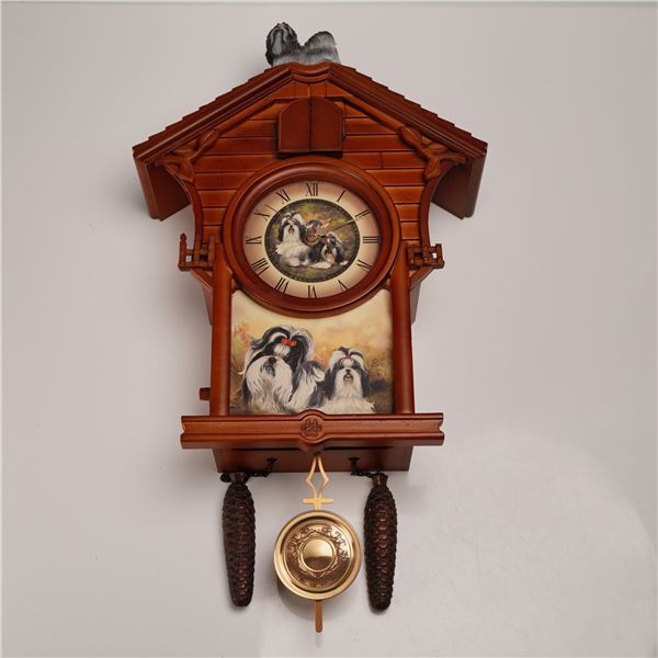 Bradford Exchange Shih Tzus Make a House a Home Cuckoo Clock