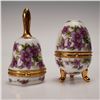 Image 2 : 2pc Lefton China Violets Ring Boxes with Gold Trim