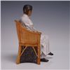Image 2 : Chinese WuCai Pottery Lu Xun Seated Teacher Statue