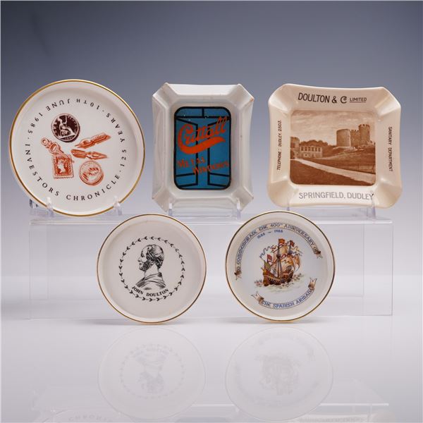 5pc Royal Doulton Advertising Ashtray Lot
