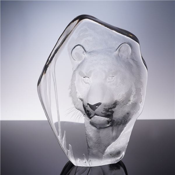 Mats Jonasson Crystal Lion Sculpture