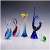 Image 2 : 5pc Group of Colorful Art Glass Sculptures